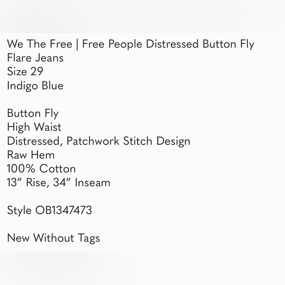 Free People Distressed Patchwork Button Fly Boho … - image 8